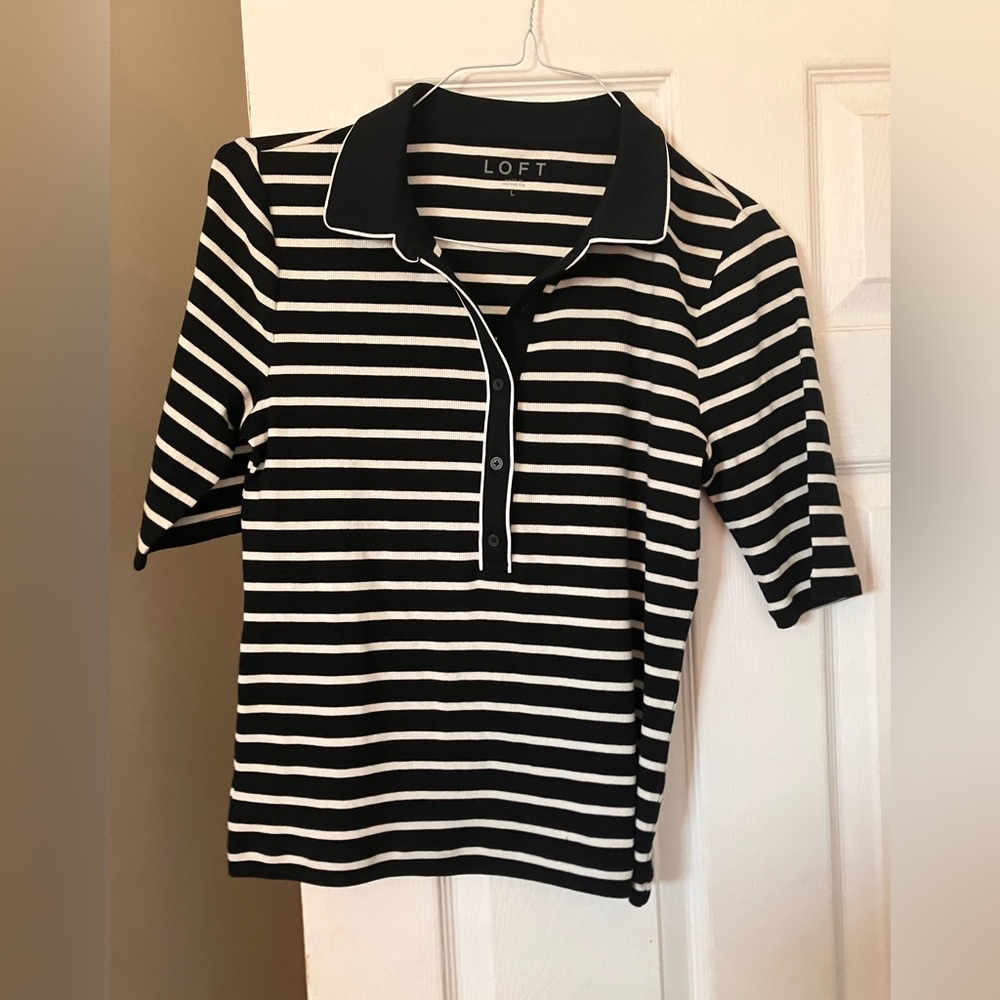 Loft striped polo top
